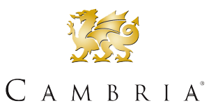 Cambria quartz surfaces logo